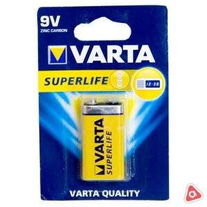 Батарея Varta Superlife 9V /уп 1 шт квадратные желтые