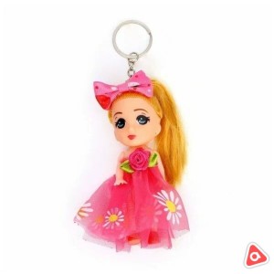 Кукла-брелок в розовом платье с бантом /7665928