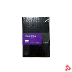 Блокнот Berlingo "DoubleBlack" кожзам черный, черный срез А5 в клетку 80 листов / 94501