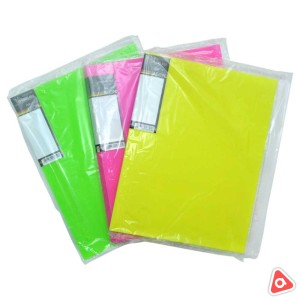 Папка на пружине А4 с карманом Hatber Spring File Neon Желтая пластиковая
