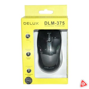 Мышь проводная Delux, DLM-375 Оптическая, 800 dpi/ черная