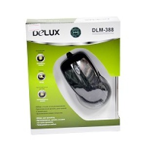 Мышь проводная Delux, DLM-388 Оптическая, 800dpi, черная, 1,6 м