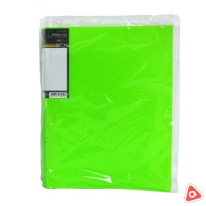 Папка на пружине А4 с карманом Hatber Spring File Neon Зеленая пластиковая