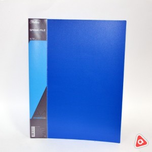 Папка на пружине А4 с карманом Hatber пластиковая синяя 00109
