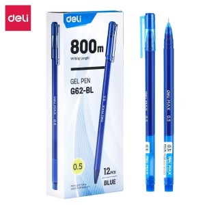 Ручка гелевая "Deli max" синий стержень 0,5 мм /уп 12 шт