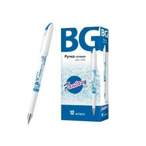 Ручка гелевая "BG Fantazy" 0,38 мм синяя, белый корпус 3914/уп 12 шт