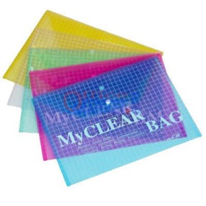 Папка - конверт на кнопке А4 My Clear Bag 170микр W209