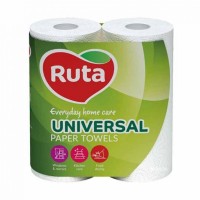 Бумажные полотенца "Ruta" белые Universal /уп 2шт