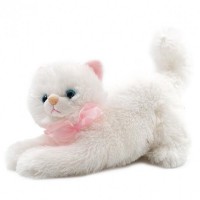 Мягк. игрушка Кошка белая лежачая музыкальная 38см