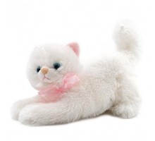 Мягк. игрушка Кошка белая лежачая музыкальная 38см