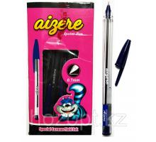 Ручка шариковая 0,7мм Aizere син терж, прозрачн, с син.крышкой /уп 50 шт
