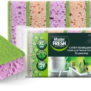 Губки для посуды крупнопористый" Master Fresh" 5 шт /уп 4357