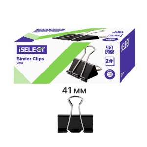 Зажим 41 мм "DELI iSelect" чёрные /UZ52 /уп 12 шт, пач