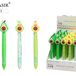 Ручка автоматическая шариковая 03цв Авокадо/зверюшки в ассортименте