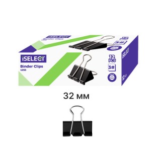 Зажим 32 мм "DELI iSelect" чёрные /UZ53 /уп 12 шт
