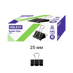 Зажим 25 мм "DELI iSelect" чёрные /UZ54 /уп 12 шт