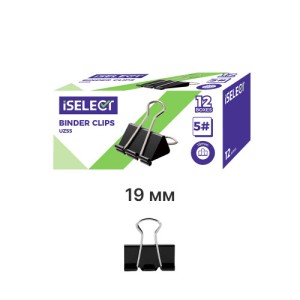 Зажим 19 мм "DELI iSelect" чёрные, Z55 /уп 12 шт