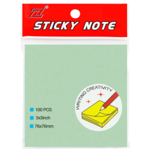 Бумага для заметок 1цв 100л STICKY NOTE 76x76mm зеленый/GS02NGN