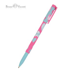 Ручка шариковая BV FunWrite Сердечки малина,0.5 мм, синий стержень/ уп 24 шт