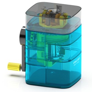 Точилка механическая DELI, с прозрачным контейнером, синяя /71162