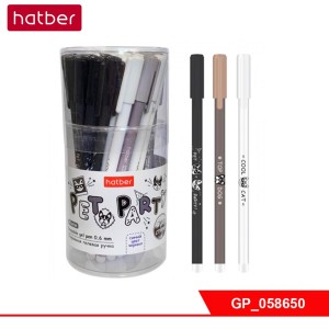 Ручка гелевая стирающая синяя Hatber "Pet Party" 0,6 мм в уп 6 шт / 058650