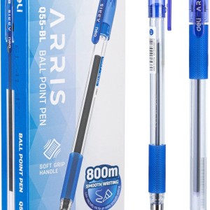 Ручка шариковая Deli Arris, 07 мм, синий стержень, грип /уп 12 шт