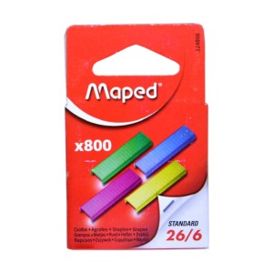 Скобы Maped №26/6 цветные 800 шт 324806 (Франция)