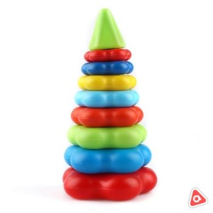 Пирамидка "Ёлка" 9 колец с конусом 26см /40-0045