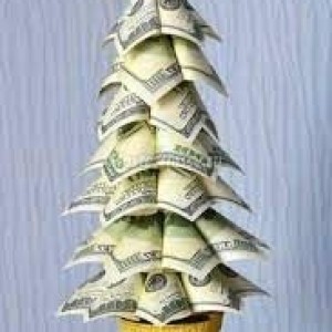 Сувенир Елка денежная (бревно) доллары