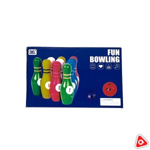 Игра Боулинг кегли набор "FUN BOWLING" деревянный 10 кеглей и 2 шара