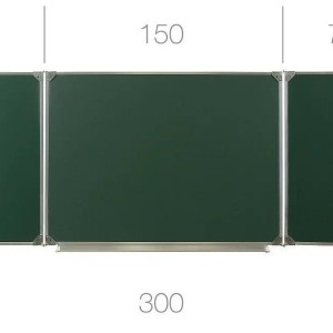 Доска маркерно-меловая-магнитная зеленая 3 м, трехстворчатая