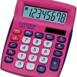 Калькулятор 8 разр Citizen CDC-450N размер120*87*22 мм, розовый