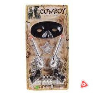 Пистолет игрушечный "Cowboy" в упак. 2 пистолета,маска,значок