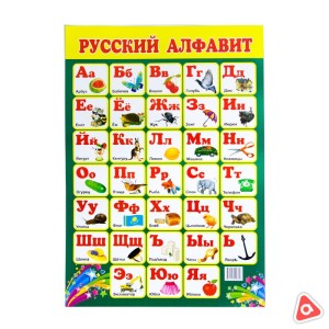 Азбука маленький плакат А4 ( на русском языке)