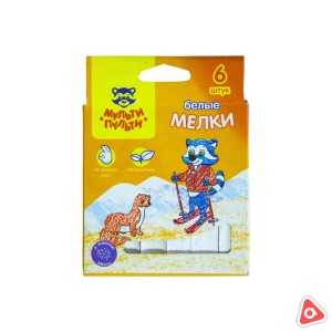 Мел белый 6шт Мульти-Пульти 11125 квадратный