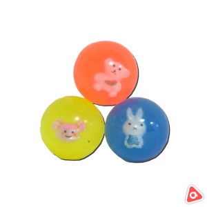 Мячик попрыгун малый с животными внутри полупрозрачный 659