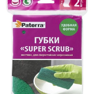 Губка для посуды "Super Scrub"/упак 2 шт 406-020