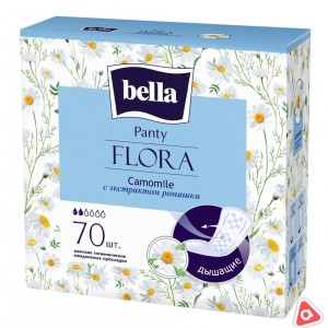 Прокладки Bella "Flora Camomile" ежедневные с экстрактом ромашки /уп 70 шт