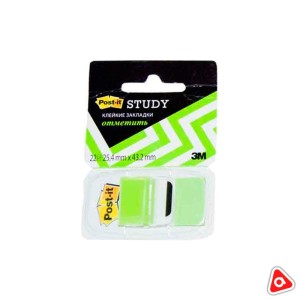 Закладки Post-it Study, зеленые, пластиковые 22шт, 25 х 43 мм 8252