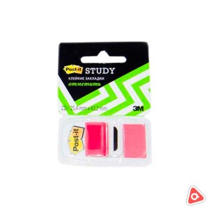 Закладки Post-it Study, красные, пластиковые 22шт, 25 х 43 мм 8253