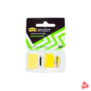 Закладки Post-it Study, желтые, пластиковые 22шт, 25 х 43 мм 9820