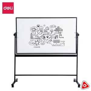 Доска маркерно-магнитная 90х150см "Deli"подставка и 4 колеса/7883