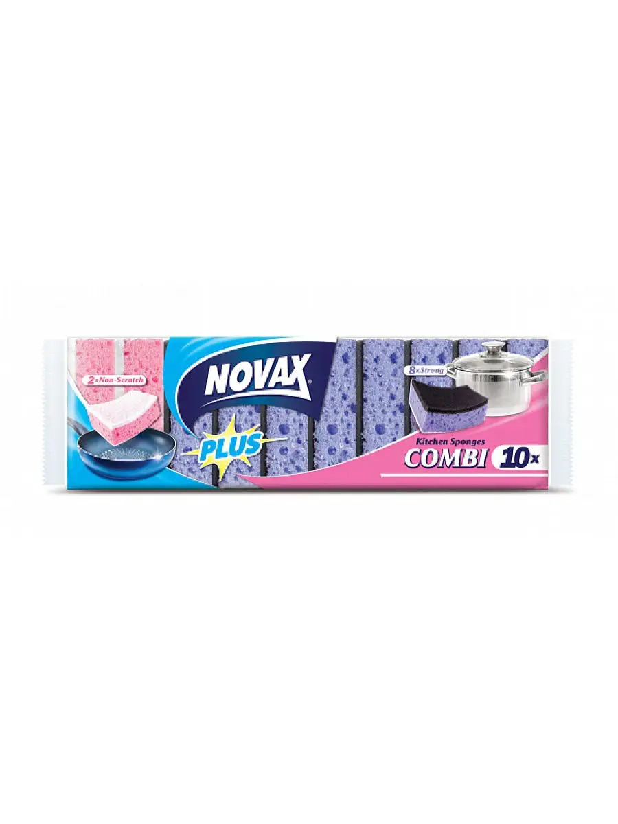 Губки для посуды "Novax" порпистая 10 шт /уп