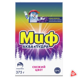 Порошок стиральный ручная "Миф" аква пудра Свежий цвет 400 гр/бл 11 пач