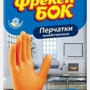 Перчатки резиновые Фрекен Бок желтые M / уп 12