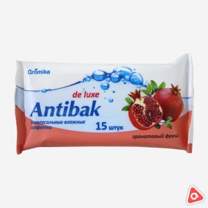 Салфетки влажные "Antibak" Гранатовый фреш 15 шт