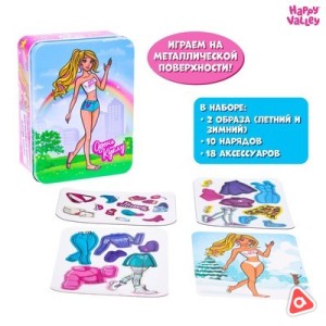 Магнитный набор в металич. коробе "Сказочная принцесса, "Модный образ" /5004907/5004909