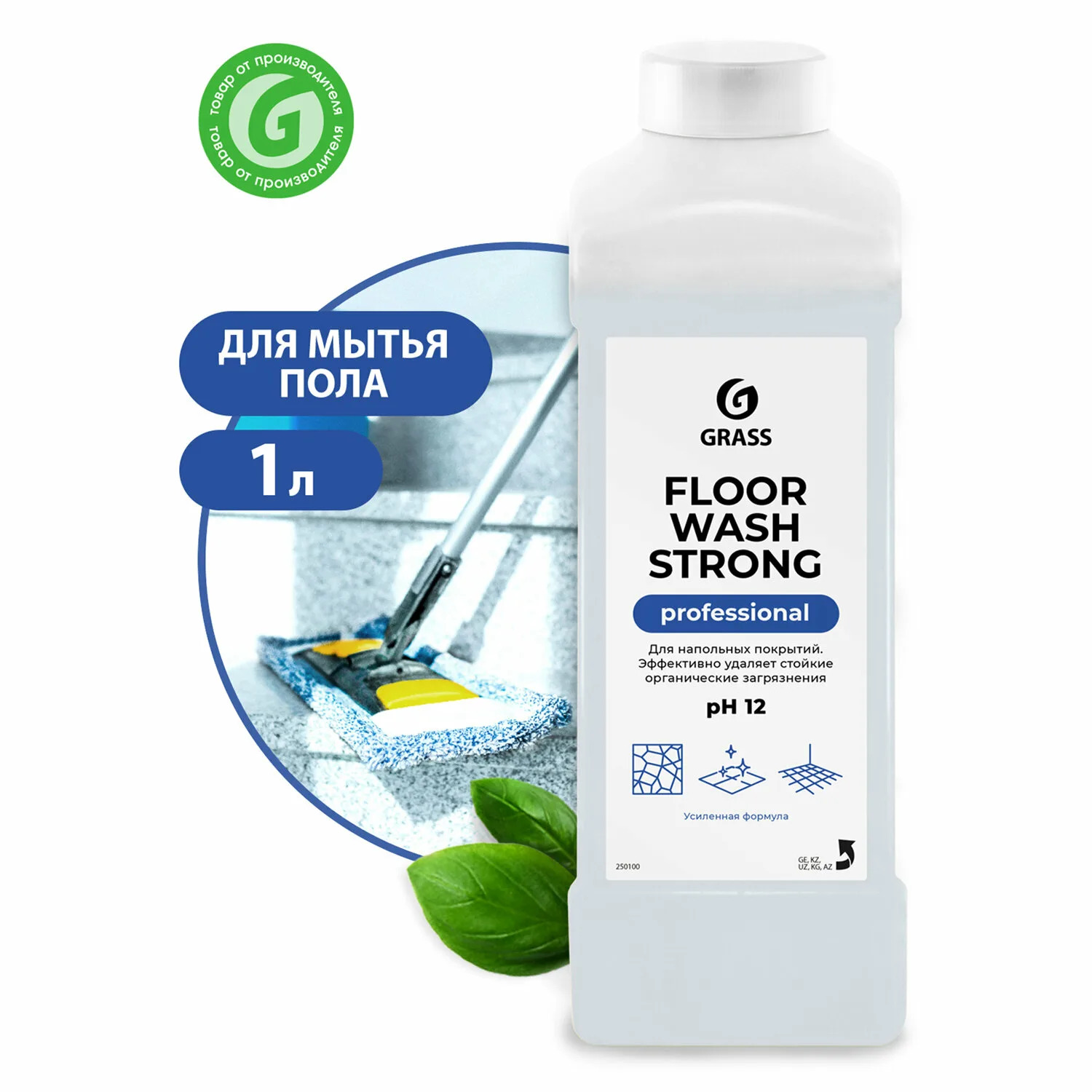 Средство для мытья полов "GRASS"Flor Wash professional, 1 л /РH12/2372