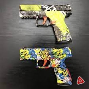 Пистолет "Attack M1911 / М92" орбизный маленький в карт. упак /F105B