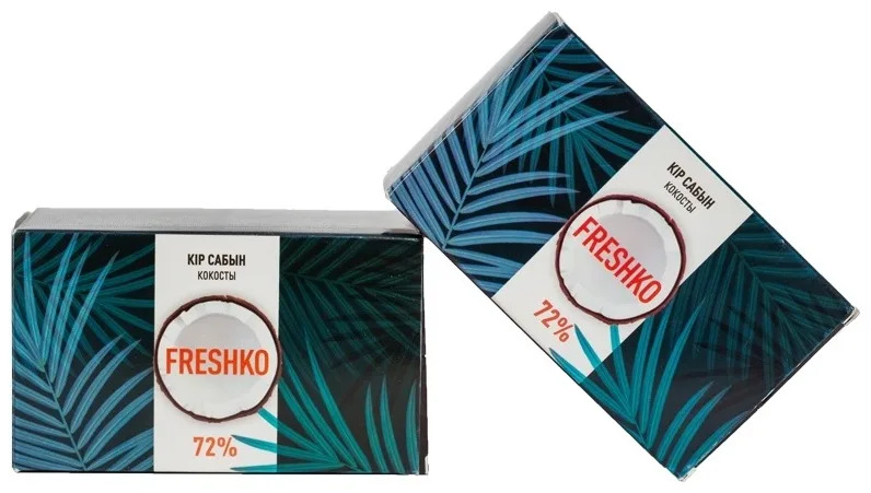 Мыло хозяйственное FRESHKO кокосовое 72 % 200 гр /кор 20 шт
